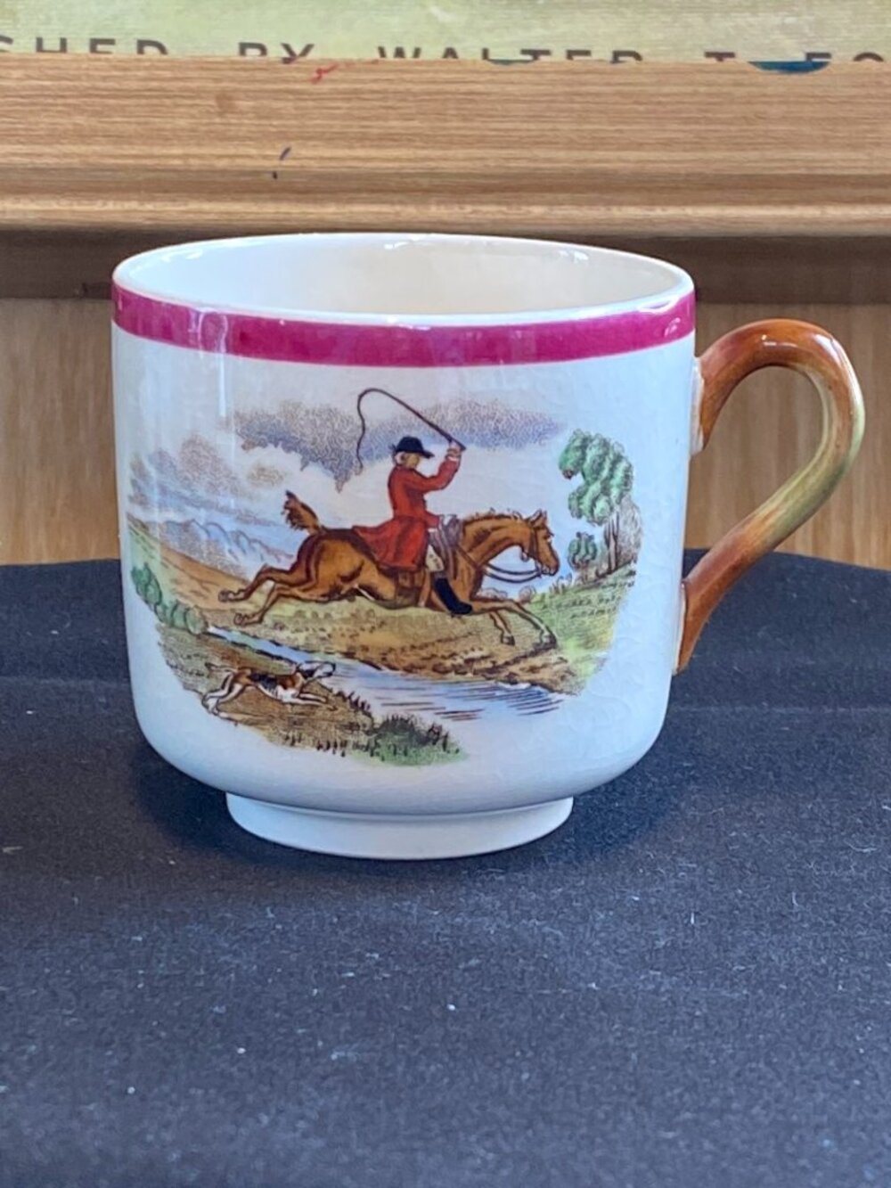 Vintage Copeland Spode England Herring's Hunt "The Hunt Red" Footed Demi Cup